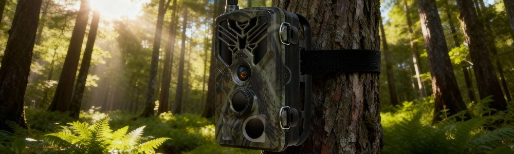 Installation d'une caméra de chasse 4G sur un arbre à l’aide d’une sangle