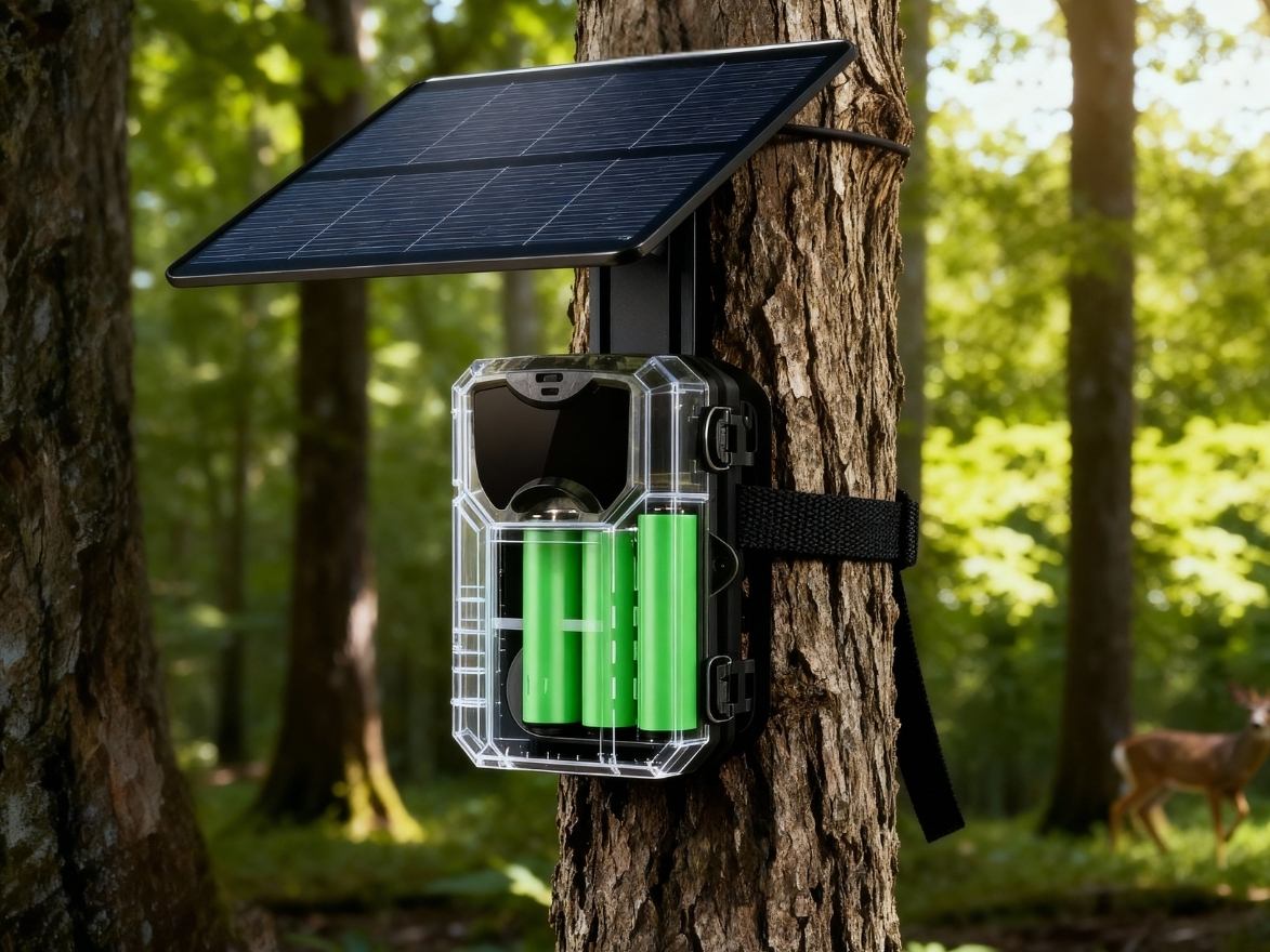 Caméra de chasse 4G avec panneau solaire et batteries lithium haute capacité pour une autonomie longue durée