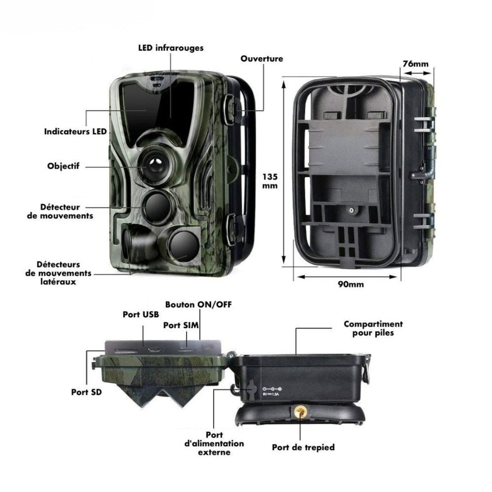Caméra de chasse 4K avec écran - ForestChasse®