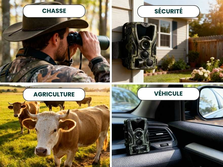 Caméra de chasse 4K utilisée pour la chasse, la sécurité du jardin, l’agriculture et la surveillance de véhicule