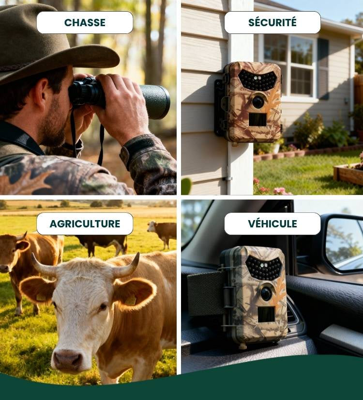 Caméra de chasse 4K avec écran intégré pour visualiser immédiatement les photos et vidéos