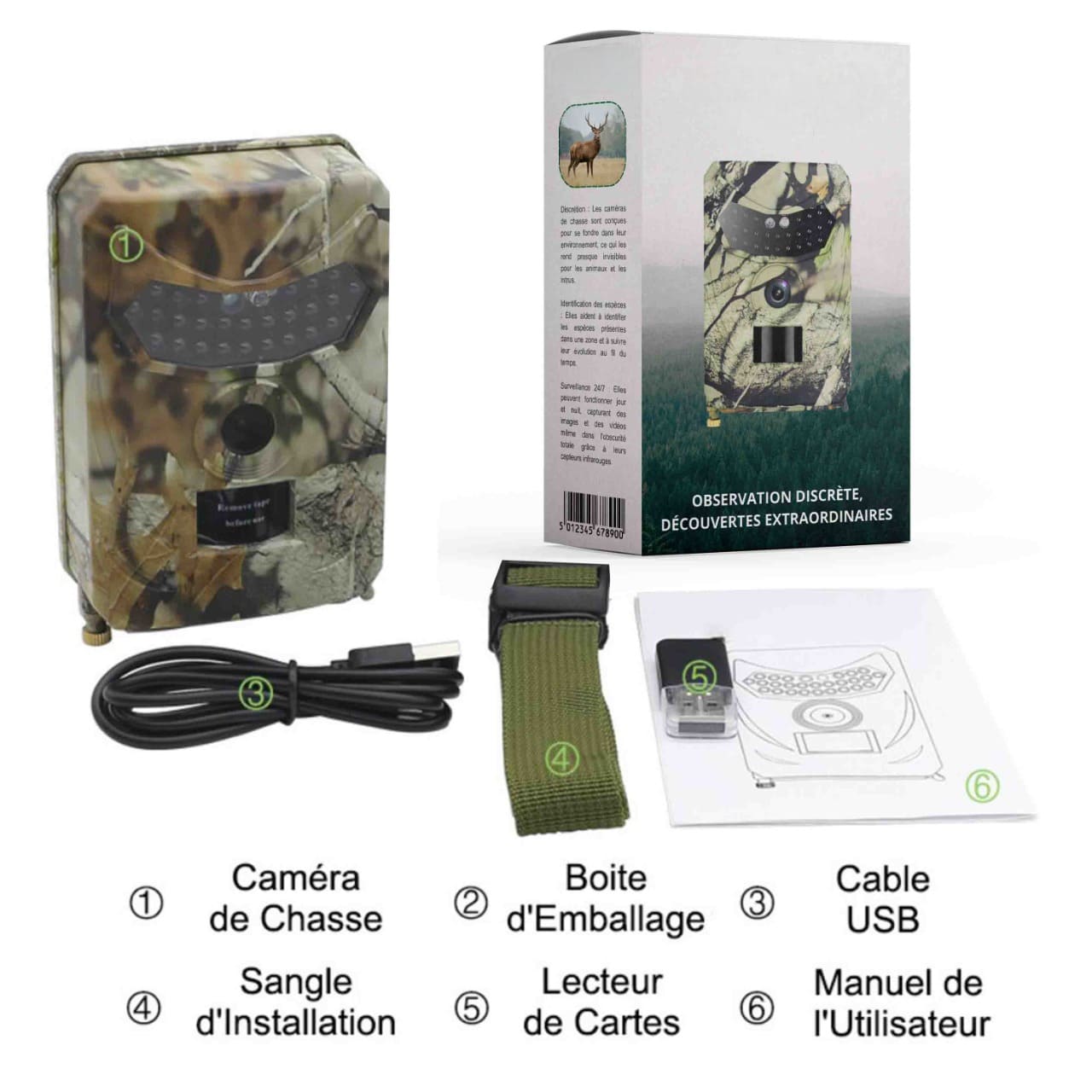 Caméra de chasse Vision Nocturne - Modèle Premium - Nature & Chasse®